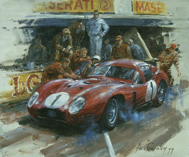 Maserati 450S Coupe 1957, motorsport art print by Alan Fearnley