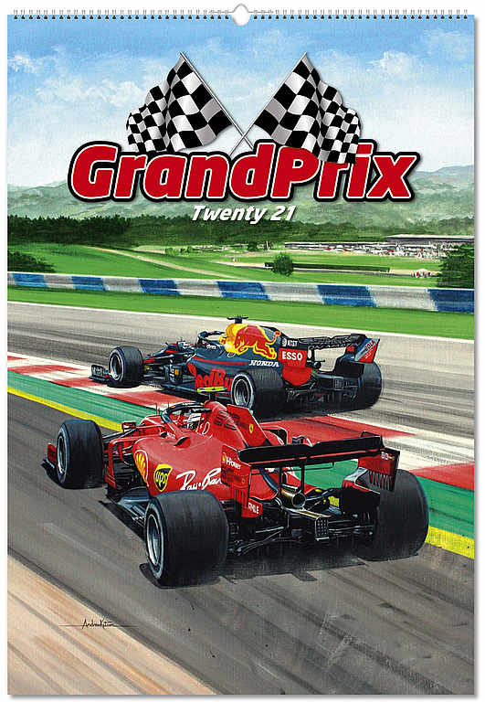 Formel 1 Wandkalender Grand Prix 2021 - Motorsport Kunst von Andrew Kitson