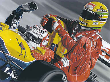Two of a Kind, Nigel Mansell and Ayrton Senna Formula-1 art print Colin Carter