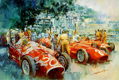 Maserati Team, Pit Lane Monaco Grand Prix 1956 art print by Craig Warwick
