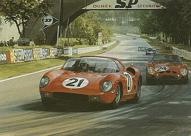 1963 Le Mans, Ferrari 250P motorsport art print by Graham Turner