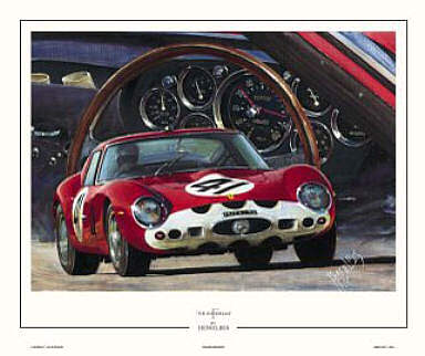 The Red Dream - Ferrari 250 GTO motorsport art print by Hessel Bes