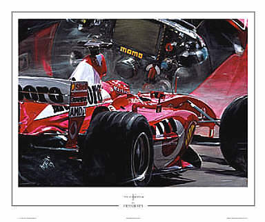 The Red Dream - Schumacher 2003 Ferrari F1 motorsport art print by Hessel Bes