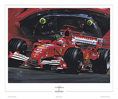 The Red Dream - Schumacher 2005 Ferrari F1 motorsport art print by Hessel Bes