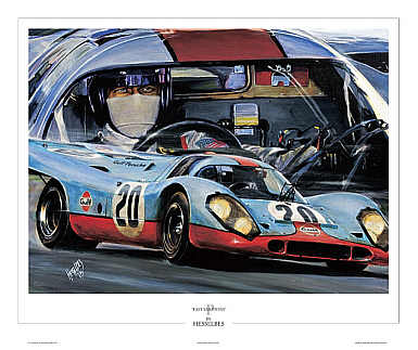 Gulf Porsche 917 Steve McQueen Motorsport Kunstdruck von Hessel Bes