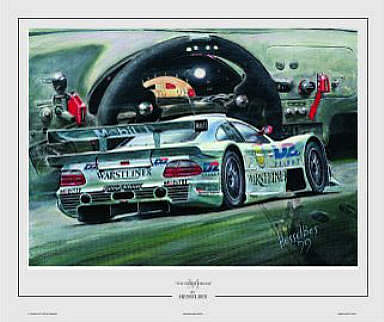 Mercedes CLR-SLK Le Mans 1997 motorsport art print by Hessel Bes