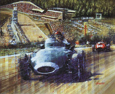 Tony Brooks Winner 1958, Vanwall GP Belgium 1958 F1 art print by Juan Carlos Ferrigno