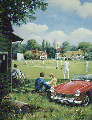 Those Summer Days, MG Midget automoble art print by Kevin Walsh