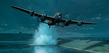The American Dambuster, Avro Lancaster attacking the Sorpe Dam - Aviation Art by Mark Postlethwaite