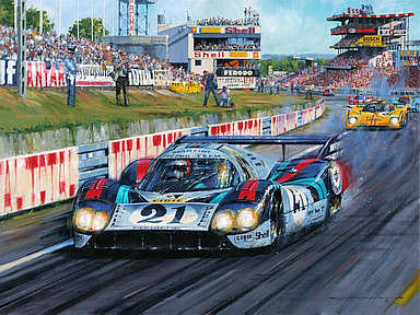 Langhecks at Le Mans 1971 - Porsche 917 LH - Motorsport Art Print by Nicholas Watts
