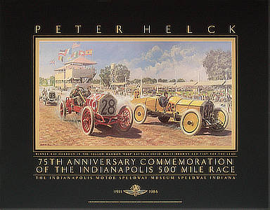 Indianapolis 500 - Art Poster for the 75th anniverary of the 500 mile race by Peter-Helck