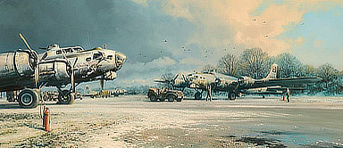 Clearing Skies, B-17 Flying Fortress WWII Aviation Art by Robert Taylor