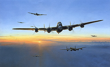 Target Bearing 270, Avro Lancaster Attack on the Tirpitz aviation art print by Robert Taylor