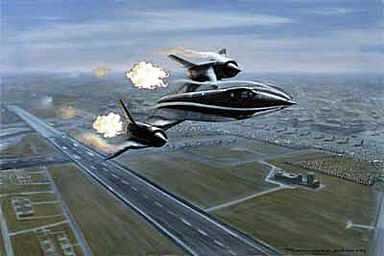 Flameout over Mildenhall, SR-71 Blackbird aviation art print by Ronald Wong