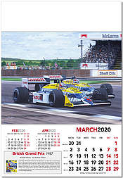 Formel-1 Wandkalender 2020 Grosser Preis von Grossbritannien 1987 März