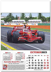 Formula-One Wall Calendar 2023 Grand Prix Ferrari - October