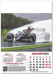 Formel-1 Wandkalender 2024 Grand Prix - Januar