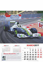 Formula-1 Grand Prix Calendar 2017 March Jenson Button Brawn-Mercedes