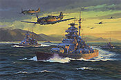 Break Out, Battleship Bismarck art print by Anthony Saunders