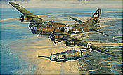 Salute to the Brave, B-17 Ye Olde Pub and Bf-109 of Franz Stigler - Aviation Art by Anthony Saunders