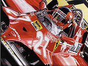 Forever Ferrari, Gilles Villeneuve Monaco Grand Prix Motorsport Kunstdruck von Colin Carter