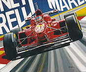 Scarlet Fever, Ferrari in Monza F1 Motorsport Kunstdruck von Colin Carter