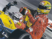 Two of a Kind, Nigel Mansell und Ayrton Senna Formel-1 Kunstdruck von Colin Carter