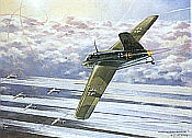 Raketenjaeger Messerschmitt Me-163 B-1 Komet JG-400 Luftfahrt-Kunstdruck von Friedl Wuelfing