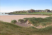 St Andrews - West Sands at Dawn, Golfkunst von Graeme Baxter