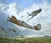 Ambush, Fw-190D-9, Me-262 and P-51 art print by Heinz Krebs