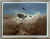 Horrido - Messerschmitt Bf-109 Luftfahrtkunst Original-Gemälde von Heinz Krebs