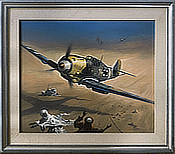 A Second of Fright - Messerchmitt Bf 109 original painting by Heinz Krebs 