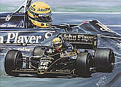 Ayrton Senna - John Player Lotus Formel-1 Kunstdruck von Hessel Bes