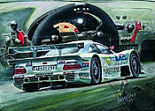 Mercedes CLR-SLK Le Mans 1997 motorsport art print by Hessel Bes