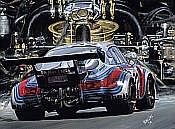 Martini Porsche 911, Gijs van Lennep Le Mans motorsport art print by Hessel Bes