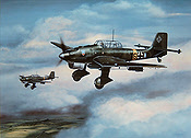 Hans-Ulrich Rudel, Junkers Ju 87 B-2 Stuka aviation art by Jerry Crandall