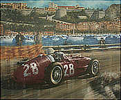 Victory for Moss in Monaco, Stirling Moss Maserati 250F art print by Juan Carlos Ferrigno