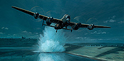 The American Dambuster, Avro Lancaster attacking the Sorpe Dam - Aviation Art by Mark Postlethwaite