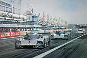 1989 Le Mans, Sauber-Mercedes motorsport art print by Michael Turner