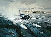 Schneider Trophy Winner, Supermarine S6B beim Start in Calshot 1931 Kunstdruck von Michael Turner