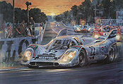 As Darkness Beckons Le Mans 1971, Porsche 917K Kunstdruck von Nicholas Watts