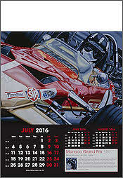 Grand Prix F1 Art Calendar 2016 Juli Graham Hill - by Colin Carter