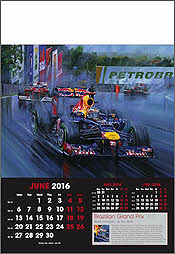 Grand Prix Formel-1 Kunst-Kalender 2016 Juni Sebastian Vettel - von NIcholas Watts