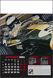 Grand Prix Formel-1 Kunst-Kalender 2016 September Jim Clark - von Colin Carter