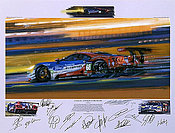 Le Mans 2016 - Anniversary Victory for Ford, Motorsport Art by Nicholas Watts with Team Signatures