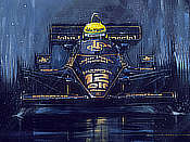 Maiden Victory for Ayrton Senna - Lotus-Renault Grand Prix von Portugal 1985 - Formel-1 Kunstdruck von Nicholas Watts
