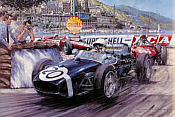 Monaco GP 1961, Stirling Moss Lotus 18 F1 motorsport art print by Nicholas Watts
