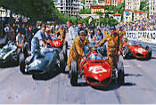 Onto the Grid Monaco 1961 - Formel-1 Kunstdruck von Nicholas Watts