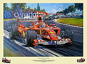 Schumacher Champion Supreme, signierter Ferrari F1 Motorsport Kunstdruck von Nicholas Watts