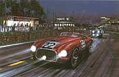 Victorious Debut, Le Mans Ferrari 166MM motorsport art print by Nicholas Watts
